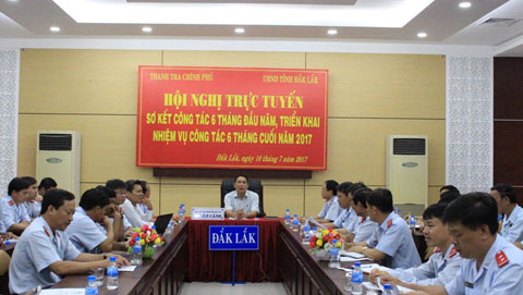 Các đại biểu tham dự hội nghị tại điểm cầu Đắk Lắk.