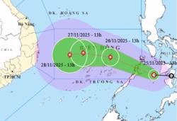 Áp thấp nhiệt đới di chuyển nhanh hơn, sắp mạnh thành bão giật tới cấp 12, hướng vào đâu?