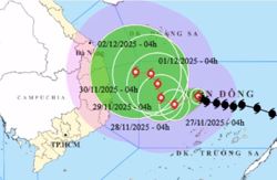 Bão số 15 mạnh lên, giật tới cấp 15, đổi hướng từ ngày 28-11