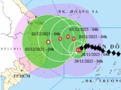 Bão số 15 giật cấp 14, đổi hướng liên tục và di chuyển rất chậm