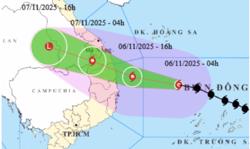 Bão số 13 Kalmaegi giật cấp 17, dự báo đổ bộ chiều tối nay 6-11 từ Quảng Ngãi - Gia Lai