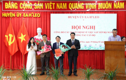 Huyện Ea H’leo: Công bố các quyết định về việc sắp xếp bộ máy và công tác cán bộ