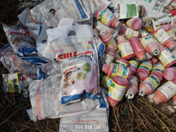 Phát hiện hàng trăm bao bì, chai lọ thuốc bảo vệ thực vật trên đường tránh Khu Công nghiệp Hòa Phú