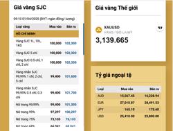 Giá vàng tiếp tục tăng vọt, vàng miếng SJC bỏ xa mốc 102 triệu đồng/lượng