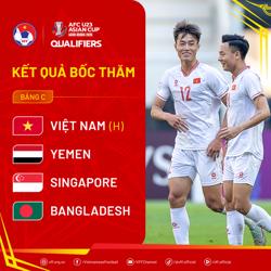 Đội tuyển U23 Việt Nam tái ngộ Yemen, Singapore tại vòng loại U23 châu Á 2026