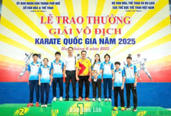 Giải vô địch karate quốc gia 2025: Đắk Lắk xếp thứ 10/34 đoàn tham dự