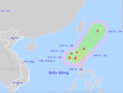 Xuất hiện áp thấp nhiệt đới giật cấp 8 gần Biển Đông