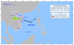 Sáng nay, áp thấp nhiệt đới giật cấp 9 cách TP Huế khoảng 210km