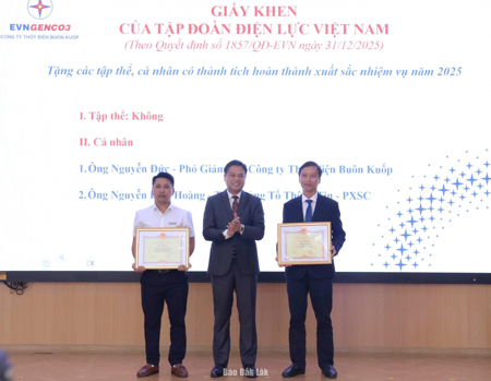 Năm 2026, Công ty Thủy điện Buôn Kuôp phấn đấu sản lượng điện sản xuất đạt hơn 3,1 tỷ kWh