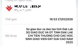 Vụ nhiều học sinh Đắk Lắk chờ tiền thưởng: Sở GD-ĐT đã chuyển tiền