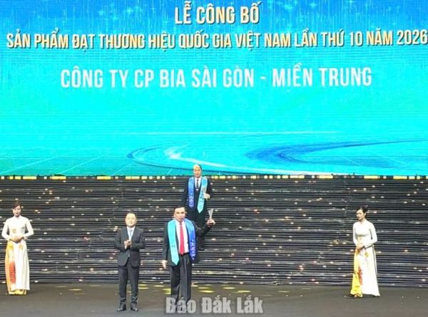 Công ty Cổ phần Bia Sài Gòn - Miền Trung có một sản phẩm đạt Thương hiệu quốc gia Việt Nam năm 2026
