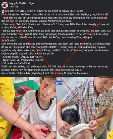 Sự thật về “bệnh nhi có hoàn cảnh éo le, cần được hỗ trợ” ở Đắk Lắk