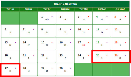 Hoán đổi để nghỉ 9 ngày liên tiếp dịp Giỗ Tổ, 30-4 và 1-5: Bộ Nội vụ nói gì?