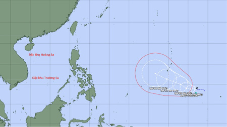 Xuất hiện áp thấp nhiệt đới dự báo mạnh lên thành bão, có vào Biển Đông?