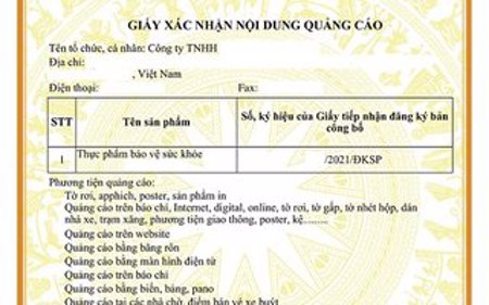 Thay đổi cơ quan cấp phép quảng cáo thực phẩm bảo vệ sức khỏe