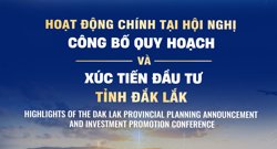 Các hoạt động chính tại Hội nghị công bố quy hoạch và xúc tiến đầu tư tỉnh Đắk Lắk
