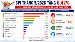 CPI tháng 5 tăng 0,42%
