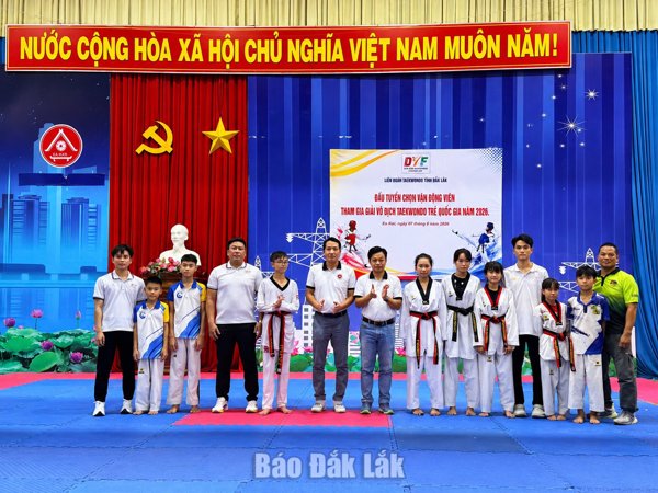 Đắk Lắk tuyển chọn 8 võ sĩ tham dự Giải vô địch Taekwondo trẻ quốc gia 2026