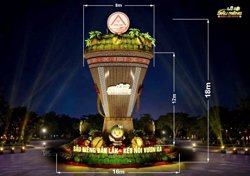 Tháp Sầu riêng khổng lồ lần đầu tiên xuất hiện tại Lễ hội Sầu riêng