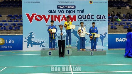Vovinam Đắk Lắk đạt thành tích xuất sắc Giải vô địch trẻ Vovinam quốc gia năm 2026