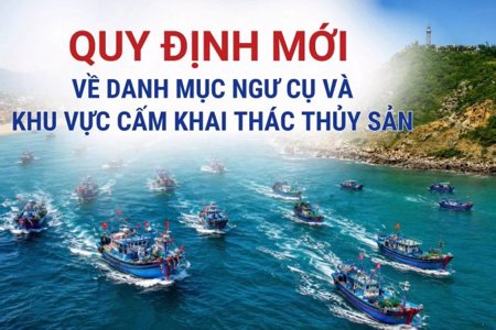 Quy định mới về danh mục ngư cụ và khu vực cấm khai thác thủy sản