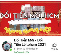 Cuối năm, dịch vụ đổi tiền lẻ, tiền mới lại nhộn nhịp... trên mạng