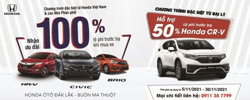 Hỗ trợ lệ phí trước bạ cho khách hàng mua xe Honda Ôtô trong tháng 11 năm 2021