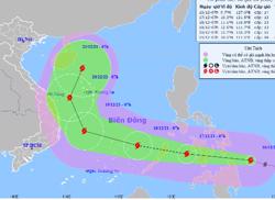 Bão Rai giật cấp 17 đang tiến rất nhanh vào Biển Đông