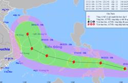 Bão Rai giật cấp 16 đang tiến nhanh vào Biển Đông