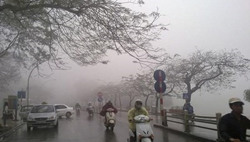 Khu vực Bắc Bộ rét đậm, vùng núi có nơi từ 4-7 độ C