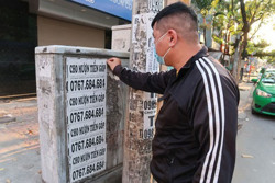 Dán quảng cáo ở cột điện có thể bị phạt đến 2 triệu đồng