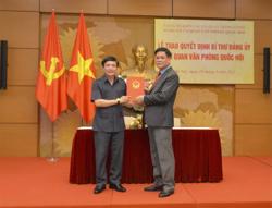 Chỉ định ông Bùi Văn Cường giữ chức Bí thư Đảng ủy cơ quan Văn phòng Quốc hội