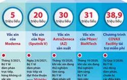 Chi tiết phân bổ 120 triệu liều vắc-xin Covid-19 ở Việt Nam trong năm 2021