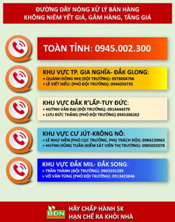 Đường dây nóng xử lý bán hàng không niêm yết giá, găm hàng, tăng giá