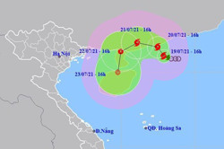 Bão số 3 sẽ gây mưa giông ở Bắc Bộ từ nay đến hết ngày 26/7
