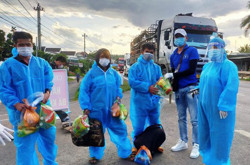 “Chuyến xe 0 đồng” hỗ trợ bánh mì, sữa và nước lọc cho người dân