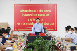 Đoàn công tác của Thường trực Tỉnh ủy kiểm tra tiến độ thực hiện Dự án công trình điện gió Ea Nam