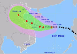 Bão số 5 giật cấp 13 hướng vào từ Quảng Trị - Quảng Ngãi