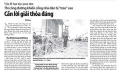 Phản hồi bài báo "Thi công đường khiến cổng nhà dân bị "treo" cao...": Yêu cầu nhà thầu thực hiện theo thiết kế ban đầu