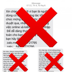 Cảnh giác những tin nhắn quảng cáo tuyển dụng việc làm trên mạng viễn thông