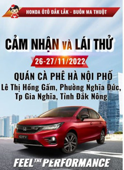 TRƯNG BÀY – LÁI THỬ CÁC DÒNG XE HONDA Ô TÔ VÀ BẢO DƯỠNG LƯU ĐỘNG TẠI GIA NGHĨA