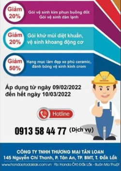 CHÀO MỪNG TÂN XUÂN – TƯNG  BỪNG ƯU ĐÃI TẠI HONDA Ô TÔ ĐẮK LẮK