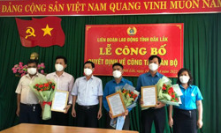 Liên đoàn Lao động tỉnh Đắk Lắk điều động, bố trí công tác nhiều cán bộ