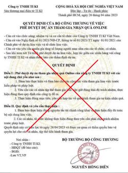 Bộ Công Thương cảnh báo văn bản giả mạo phê duyệt dự án 'nhận quà online'