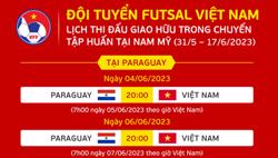 Lịch thi đấu của ĐT futsal Việt Nam với Paraguay và Argentina