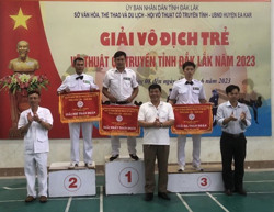 Giải vô địch trẻ võ thuật cổ truyền Đắk Lắk năm 2023: Huyện Ea Kar bảo vệ thành công giải Nhất toàn đoàn