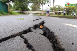 Hình ảnh đường Hồ Chí Minh đoạn qua Gia Nghĩa nứt toác 