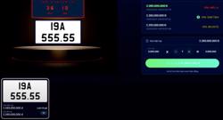 Biển số "VIP" 19A-555.55 đã được trả giá gần 2,7 tỉ đồng sau hơn 30 phút đấu giá