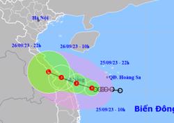 Áp thấp nhiệt đới còn cách Quảng Ngãi khoảng 180 km
