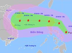 Bão Trami sẽ giật cấp 14, sóng biển cao 6-8 m, hướng vào Việt Nam